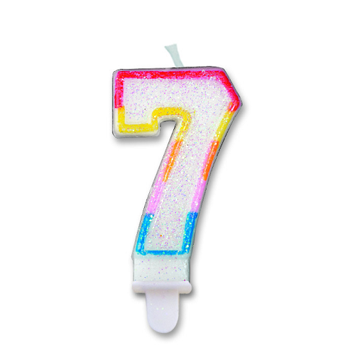 candelina cera italic sweet colorato numero 7 8.5cm